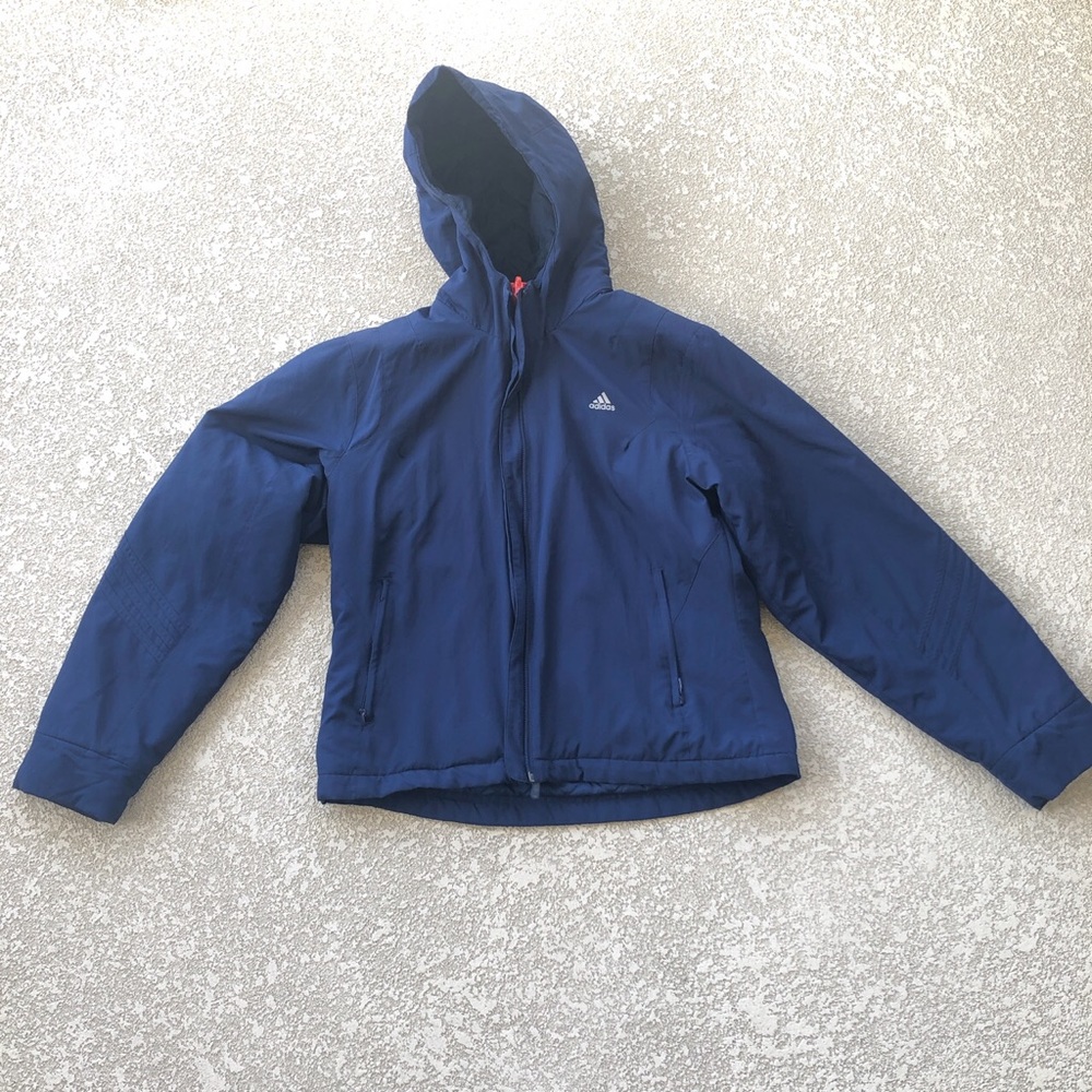 Adidas blue lightweight climawarm jacket
